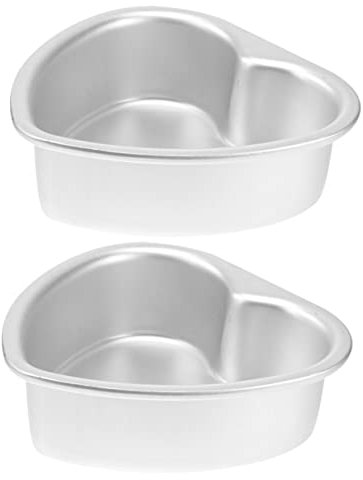 EXHUMKY 2pezzi Teglie Per Torta Cuore Forma Fissa Stampo Per Dolci Antiaderente Fondo Rimovibile Facile Da Smontare e Pulire Strumenti Per Cucina Diy Regalo