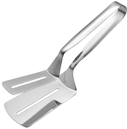 Quystetes Pince à pelle double face en acier inoxydable, pince de cuisine en acier inoxydable, pince de barbecue