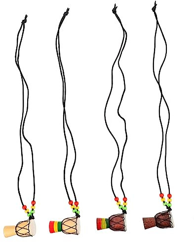 Homoyoyo 4pièces Pendentifs De Collier Tambour Africain Décoration Unique Pour Accessoires De Mode Pour Fêtes Et Événements