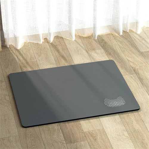 Hixingo Tapis Gamelle Chat et Chien, Tapis Nourriture Eau Chien Absorbant Antidérapant Carpet Animaux de Compagnie Lavable Facile à Nettoyer -Imprimé Chat (Minimalisme,50x70cm)
