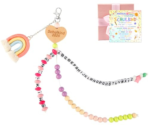 Tutukyle Rechenkette für Kinder mit Geschenkbox Grußkarte, Schultüte Füllung 2025 für Einschulung Jungen & Mädchen, Schulkind Geschenk Set für Schultüten Rohling Geschenk für ABC Zahlen Training