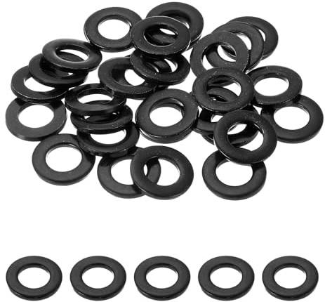 sourcing map 30 rondelle piatte per viti, rondelle in acciaio inossidabile, 12 mm ID x 24 mm OD x 3 mm di spessore per bulloni, riparazioni di fabbriche, cucine, negozi e costruzioni all'aperto, nero
