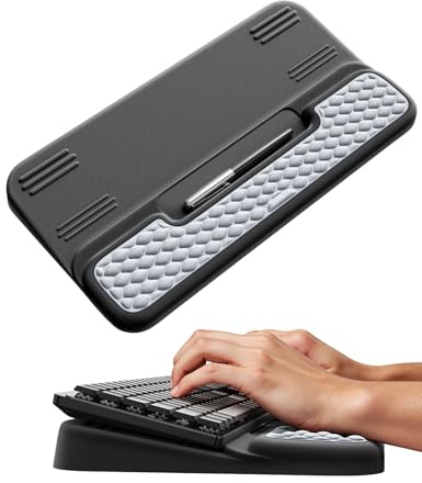 Vaydeer Wrist Rest with Keyboard Stand, Computer Wrist Support Pad, Ergonomic Keyboard Riser Holder Lift Tray with Wrist Pad, Soft Memory Foam Desk Cushion, Palm Arm Hand Typing for Office Home Gift