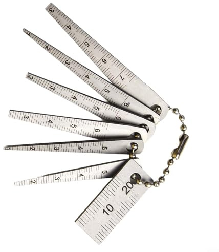 Door Gap Measuring Tool Fire Door Gap Gauge Ruler Set Stainless Steel Gap Gauge Set Fire Door Gap Gauge Checkers Tool 1mm-7.5mm Range Pocket Size Thickness Measuring Wedge Gauge 7 Pieces