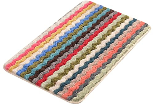 Cabilock Non Slip Indoor Door Mat with Skid Backing Decorative Entrance Rug for Entryway and Bathroom Comfortable Floor Mat for Home Safety and Dirt Protection Random Color