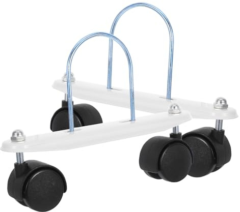 Anneome Soporte de Ruedas para Radiador Blanco con Base Giratoria | 1 Par, Hierro y Acero con Abs, Estabilidad Antideslizante, Movilidad Fácil para Equipo Compatible