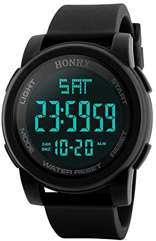 Digitalt mode kvarts datumklockor LED sport herrklocka Gbd-100, Svart, En storlek