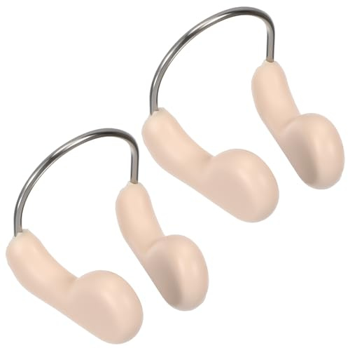 Beavorty Pinzas Nariz TPR Impermeables para Natación, Color Carne, 2 Unidades, Accesorio Reutilizable para Nadadores Adultos, Diseño Adaptable y Cómodo para Entrenamiento en Piscina