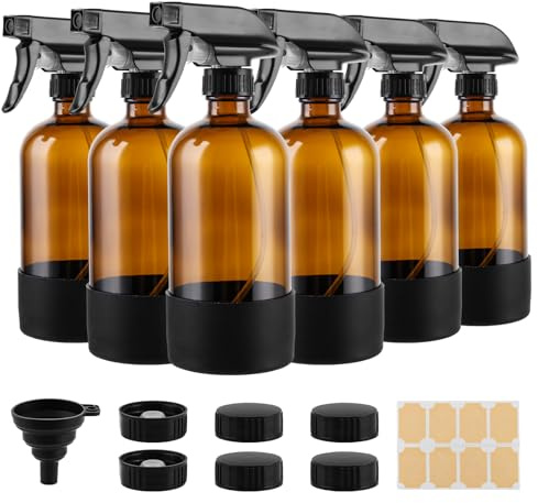 JMIATRY 6 botellas pulverizadoras de 500 ml, botella pulverizadora para plantas para el cabello, aceites esenciales de jardinería botánica