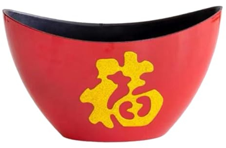 MagiDeal Seau à fleurs, vase, pot de fleurs, contenant multifonctionnel pour plantes, pot traditionnel chinois pour arrangements floraux, idéal pour la Fête du, Rouge, 24 Cm X 14.5 Cm