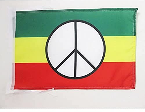 BANDIERA PACE RASTA 45x30cm - BANDIERINA RASTA - BOB MARLEY 30 x 45 cm cordicelle - AZ FLAG