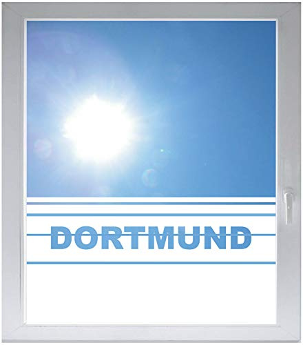INDIGOS UG Sichtschutzfolie Glasdekorfolie Fensterfolie mit Motiv satiniert Blickdicht - w565 Dortmund - 1000 mm Länge - 500 mm Höhe Streifen - selbstklebend - matt - für Fenster