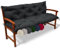 Beautissu Flair BR Bankauflage 150x50x50 cm Graphitgrau - Sitzkissen & Rückenkissen Outdoor Polsterauflage - Gartenbankauflage für Gartenmöbel Bankkissen Sitzauflage Gartenbank & Hollywoodschaukel