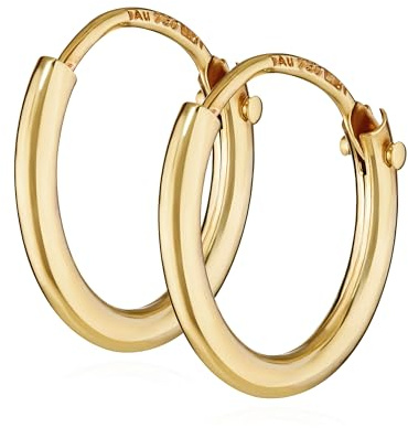 NKlaus PAAR 750 Gelbgold 18K gestempelt Creole Ohrringe Ohrhänger Ohrstecker 11mm 1755
