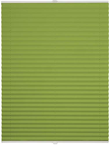 Plissee auf Maß für alle Fenster Montage Glasleiste Blickdicht mit Spannschuh Sonnenschutzrollo Grün Breite: 91-100 cm, Höhe: 40-100 cm