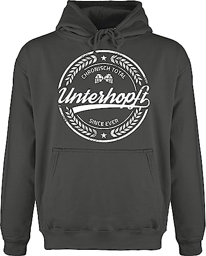Shirtracer - Hoodie Herren Pullover Männer - Kompatibel mit Oktoberfest - Chronisch Unterhopft Bierliebhaber Geschenk Bier