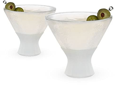 Host Copas de Martini sin tallo, vasos de cóctel, vaso aislado de doble pared, vasos congelados para mantener tus bebidas frías, juego de 2