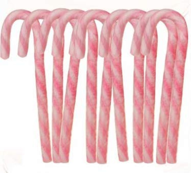 Swan household ® - Pack of 10 Christmas Sweet Candy Canes 12cm (Bubblegum, Strawberry, Refreshers, Parma Violet) - 100g - Suitable for Vegetarians (Refreshers)