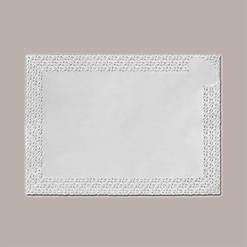 Lucgel Spitzendeckchen aus Papier, fettabweisend, rechteckig, 200 x 300 mm, 100 Stück