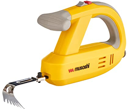 Musashi Gartenhacke Vibrierende, Unkraut jäten, Unkraut ziehen, lockern und jäten, Rasen- und Wegepflege, bis zu 30 Tage unkrautfrei (WE750-Batterie)