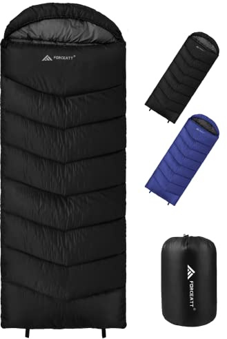 Forceatt Sac de Couchage pour Camping, -5°C ~ 15°C Sac de Couchage D’Hiver 3-4 Saisons, Chaud et Imperméable pour Adultes et Juniors Intérieur Sac de Couchage, Voyages en Plein Air, Randonnée.
