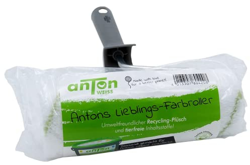 Anton® Profi Farbroller für den perfekter Farbanstrich | 18 cm Farbwalze | Mikrofaser für Wände und Decken | Raufaser, Glattvlies, Gipskarton etc. | Floorhöhe 15mm | für ein perfekt glatten Anstrich