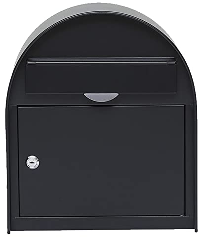 REALN Boite aux Lettres Normalisée Support Mural avec Serrure à Clé, Boîtes aux Lettres Grande Capacité pour l'Extérieur, Facile à Installer, Noir, 32 x 18 x 38 cm