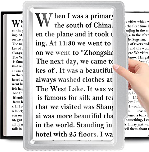 JUOIFIP 5X Silver Magnifying Glass for Reading