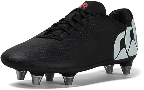 Canterbury Kid's Speed Raze Soft Ground Rugby Boots, Svart, 16.5 EU