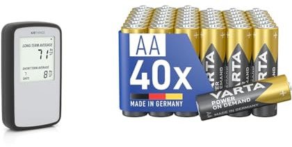 Airthings Corentium Home Radon-Gas-Detektor & VARTA Batterien AA