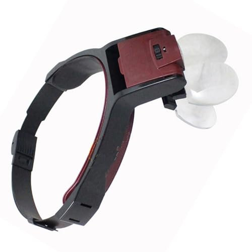 Lente di Ingrandimento a LED Alimentata a Batteria, Mani Libere, Fascia Occhiali con LED Professionale Ingranditore Gioiellieri