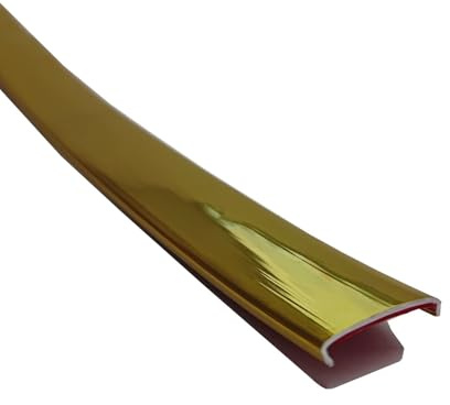 5 M U-Form Selbstklebend Möbelkantenband, Flexible TPE Kantenschutz für Schrankkanten Arbeitsplatten Abschlussleiste(Bright gold,18mm)