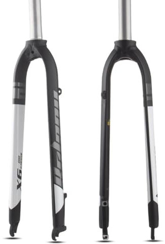 Fahrradgabel 26 27,5 29Zoll Mountainbikes Starre Gabel 1-1/8'' Gerades Rohr Rennrad Hartgabel Aluminiumlegierung Scheibenbremse Vordergabel Schnellspanner 9*100mm QR(Black white,STRAIGHT_27.5IN)
