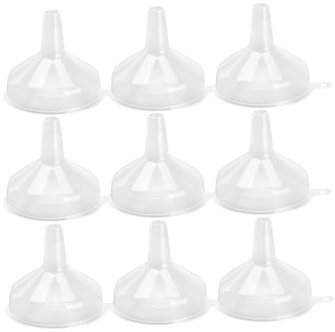 Cabilock Set Di Mini Imbuti in Plastica - 50 Pezzi Imbuti Traslucidi Per Il Trasferimento Di Liquidi E Flaconi Per Cosmetici