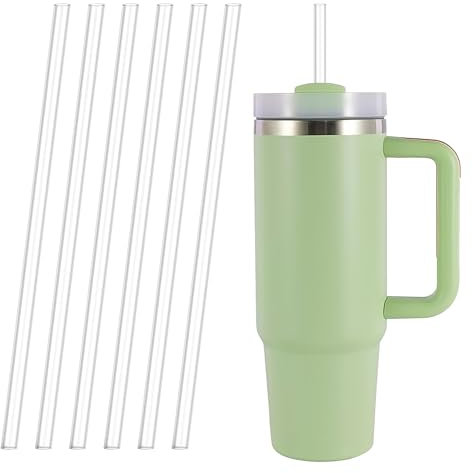 Cannucce per Stanley Cup, Confezione da 6 Cannucce Riutilizzabili Cannucce di Lunghe 31cm per Stanley Cup Trasparente con 1 Spazzole per la Pulizia 20/30/40 oz Stanley può essere utilizzato