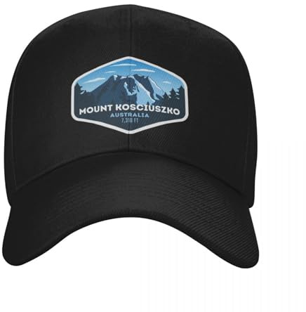 ECUXSRHN Basecap für Herren Schwarze Baseballcap Mount Kosciuszko New South Wales Australien Bergsteigen Snapback Cap Rugby Hüte