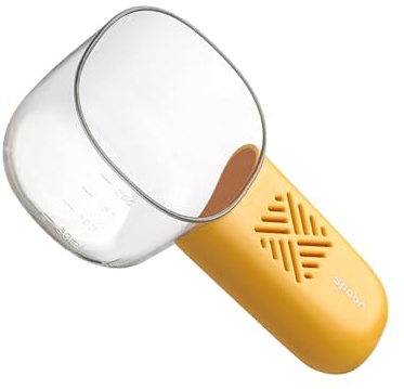 Jukeoiu Grain Spoon - Pet Food Measuring Spoon - Kitchen Tool with Scale for Scooping Flour Powder Soybean Dogs Cats and Cooking Needs