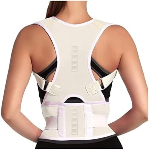 Adulto Indietro Spalla Correzione della Postura Lombare Bendaggio Cintura di Supporto per La Colonna Vertebrale Terapia Supporto per La Schiena Correzione della Postura, BlackOne, XXL