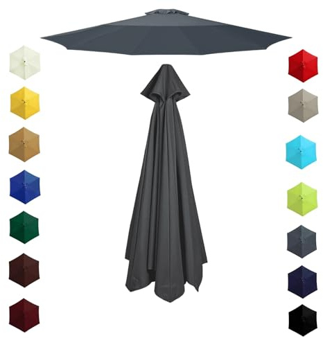 200cm 230cm 270cm 300cm 6/8 Ribs Garden Replacement Parasol Canopy, Replacement Parasol Top Canopy Fabric Cover for Garden Patio Outdoor, Waterproof Sun Umbrella Cloth