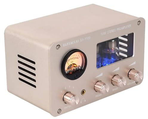 ZKLGS Amplificatore Audio, Preamplificatore valvolare 6H3N Amplificatori Preamplificatore valvolare HiFi Bile Buffer Amplificatore Audio Altoparlante Amplificatore Audio Home Theater 2 Canali(Khaki)