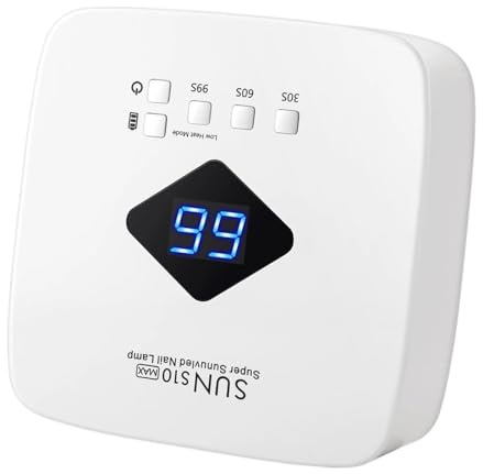 AYJYZHIAG Maison et Salon Lampe UV LED Rechargeable 200 W, sèche-Ongles sans Fil avec 3 minuteries et capteur Intelligent, for la Maison Le Salon, for durcir Tous Les gels(Sun S10 Max White)