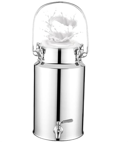 Cubo De Acero Inoxidable Con Grifo Lechera Acero Inoxidable 3/5/10/15 Litros Con Tapa/grifo/asa Para Transportar o Almacenar Leche,Capacity-15L