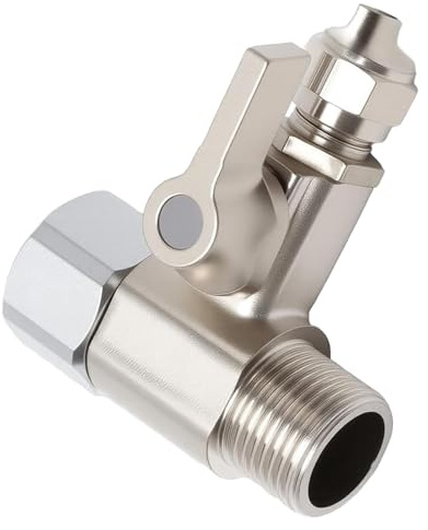 Wasseranschluss Adapter T-Stück, Absperrventil T-Stück 3/8x3/8x1/4 Absperrhahn Gartenschlauch Verteiler Wasserhahn Absperrhahn Schlauchwasseranschluss Verteiler zum Anschluss Von 2 Geräten