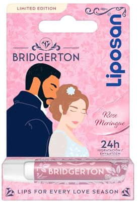 Liposan Bridgerton Edición Limitada Rose Meringue - Bálsamo Labial Hidratante - Cacao de Labios con 24h de Hidratación - Aroma a Rosa - Sutil Brillo de Labios Perlado - Todo Tipo de Piel - 4,8 g