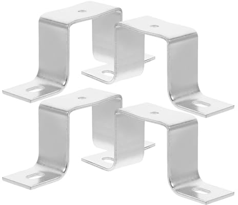 SOPOTUTU Supporto a Morsetto a U in Acciaio Inox 4 Pezzi per Fissaggio Pali Recinzione e Tubi Quadrati per Ambienti Esterni e Industriali