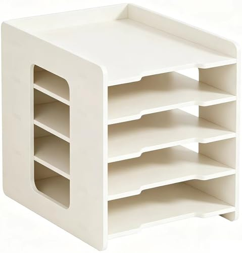 Skrivbordsorganisatör med 3–15 nivåer, stapelbara förvaringsbrickor för scrapbooking papper, förvaringskub för kontorsmappar, flera stilar (5-A)
