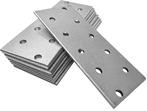 OMIDEAS 10 x Piastre forate (100 x 40 x 2) Piastra di fissaggio, Connettore per legno, Lastrina di giunzione piatta, Piastra di montaggio zincata in acciaio