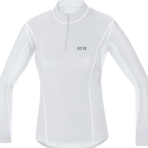 GORE Wear Women's Windproof Stand-Up Collar Inner Layer Shirt, GORE M WINDSTOPPER Base Layer Thermo Turtleneck, Size: L, Color: Light Grey/White, 100322
