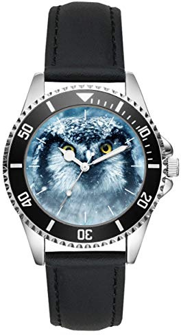KIESENBERG Eule Schneeeule Geschenk Artikel Fan Uhr L-20536