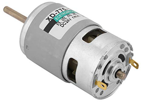 775 Extension Shaft Motor Motor High Speed 80W High Power Extension Shaft 12V24V Dc Motor DIY Electric Drill Cutting Machine Electrical Tools Stone/Profile/Steel Cutting Machine (24V20000Rpm)